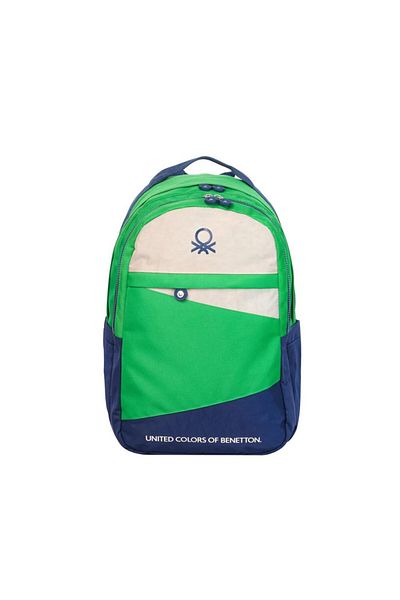 Benetton Color Blocking Backpack Navy Blue-Green