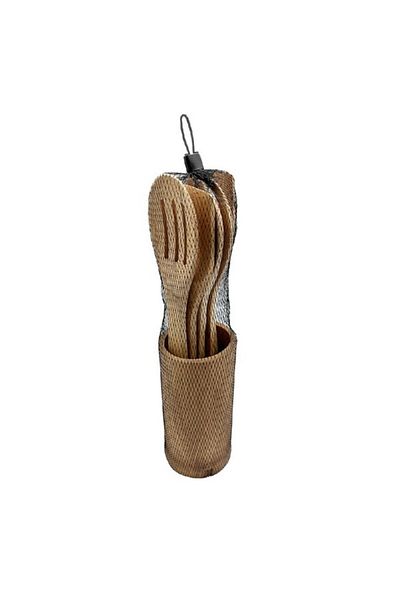 Bien Servi 5-Piece Bamboo Kitchen Utensil Set with Holder