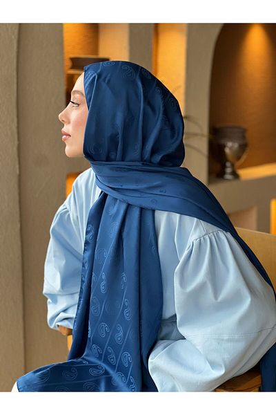 Modakaşmir شال بنمط اللوز من سلسلة الجاكار الحريرية
