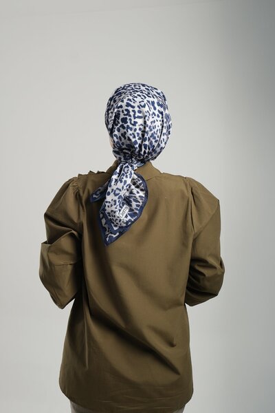 Giverny Stone Patterned Scarf Cut Fiber Cotton Leopard Digital Printed 202201 _46