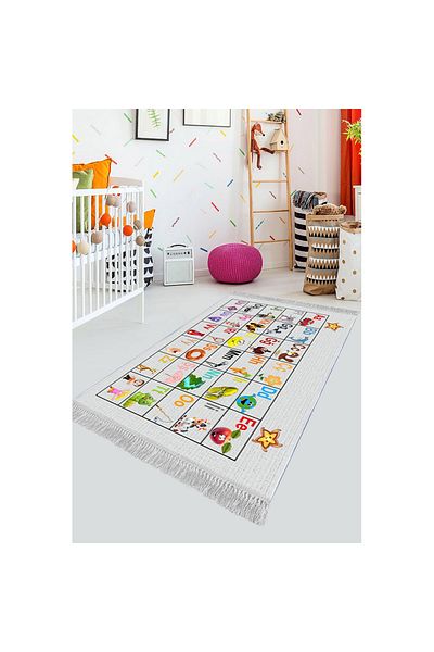 Homelux Non-Slip Children'S Rug, Rectangular, 120X180, Alphabet, Multicolor, Polyester
