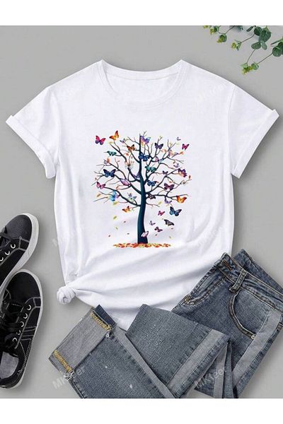 Medinenur Μπλουζάκι Mini Butterflies Printed Basic