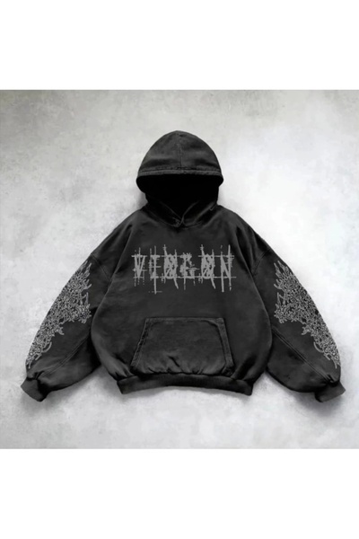 Violon Series Yıkamalı Gothic Tarz Sweatshirt