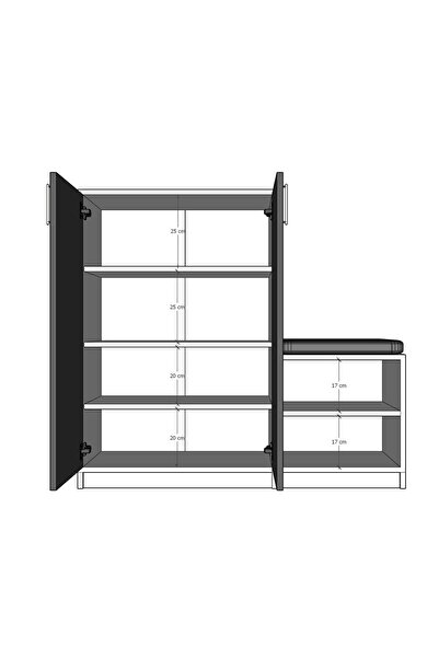 asratrend Kül Gri Ayakkabılık A-23