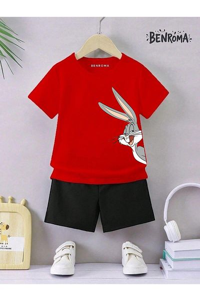 BENROMA Unisex Kids Shorts Set - Character Printed