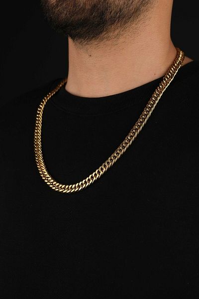 Jack Ferrero Men's Steel Invoice Necklace with No Color Fade Guaranteed