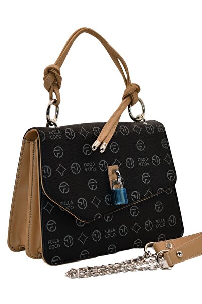Morpelikan Women's Chain Strap Gusseted Monogram Hand Shoulder Bag