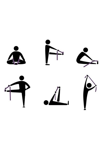 Rebuwo Koyu Mor Yoga Kemeri, Doğal Pamuk 184 Cm,yoga Ve Pilates Için Ideal, Dark Purple Cotton Yoga Strap