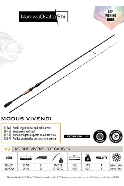 NaniwaOsaka Shi Naniwa Osaka Shi Modus Vivendi 216cm 0-7gr Lrf Olta Kamışı