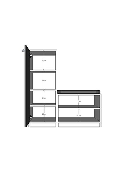 asratrend %100 MDFLAM Kül Gri Ayakkabılık A-13