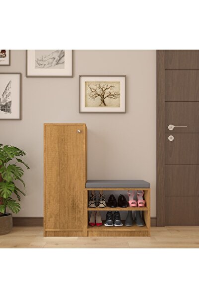 asratrend Asra Trend MDF Petra Ayakkabılık - 6 Raflı, Puflu, Tek Kapaklı, Düz...