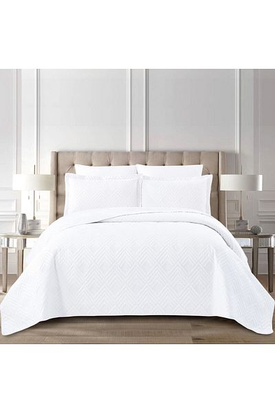Donetella Bedspread Single Size- 3-pcs, 170x230 Diamond Quilting Bedding Blanket 350 Gsm Filling