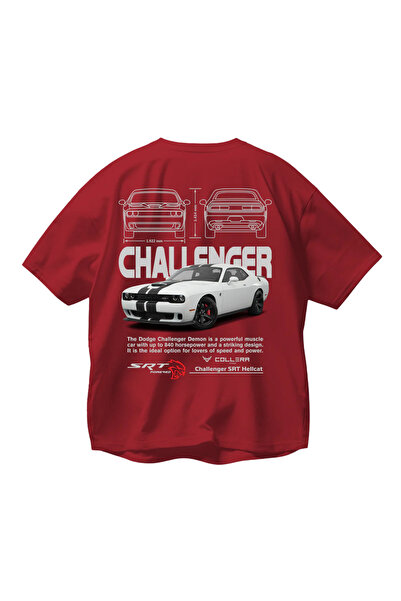 SVART WEAR Challenger tricou cu imprimeu supradimensionat Unisex Roșu tricou