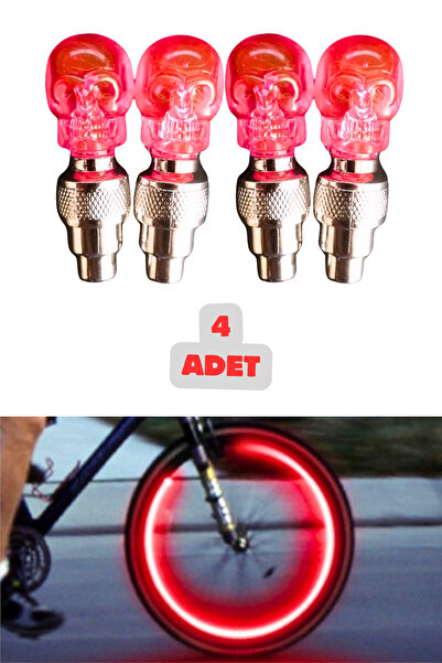 Vekorr 4 Adet Kırmızı Renk Hareket Sensörlü Led Işık Sibop Kafatası Şekilli B...