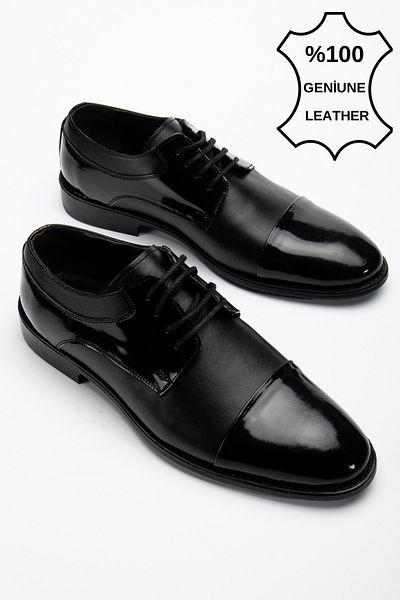 DUMMET Guaranteed Men's Casual Classic Genuine Leather Patent Leather Bridegroom Shoes