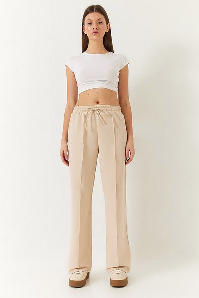 Bianco Lucci Damen-Doppel-Palazzo-Hose mit elastischem Bund und Krawatte 4009 60271030