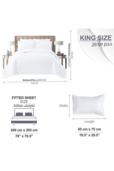 Donetella Bedspread King Size- 6-pcs, 240x260 Diamond Quilting Bedding Blanket, 350 Gsm Filling
