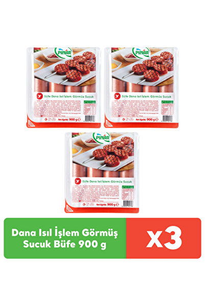 Pınar Dana Isıl Işlem Görmüş Sucuk Büfe 900 G X 3 Adet