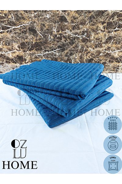 Özlü Home Husă pentru canapea extensibilă Indigo de nouă generație 170x210 - dungi cu burete, model seersucker, bază anti-alunecare