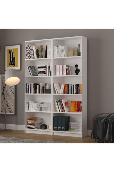 asratrend 5 Raflı (5 BÖLMELİ) 2 Modüllü Kitaplık Çalışma Odası Ofis Modern De...