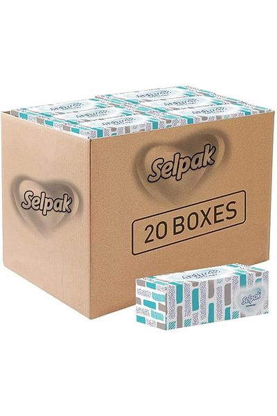 Selpak Comfort Boxed Facial Tissue 150 sheets 2 ply, Pack of 20