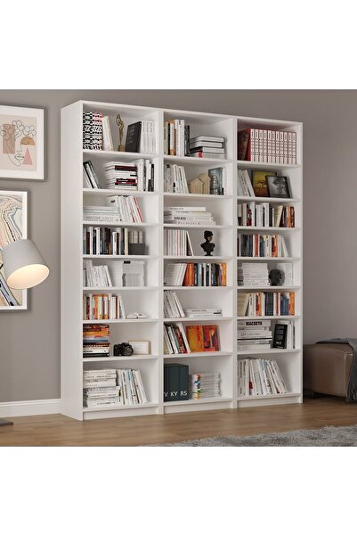 asratrend %100 MDFLAM Beyaz Kitaplık K-20