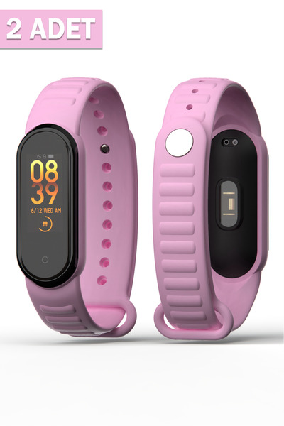 PUFWİN Xiaomi Mi Band 5/6 Uyumlu Loop Desenli Silikon Kordon 2 Adet