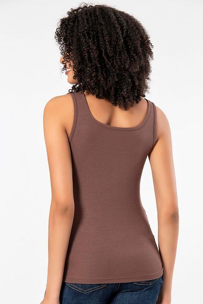 ERDEM İÇ GİYİM Erdem Weweus Brown Viscose Camisole Soft Textured Undershirt 2106