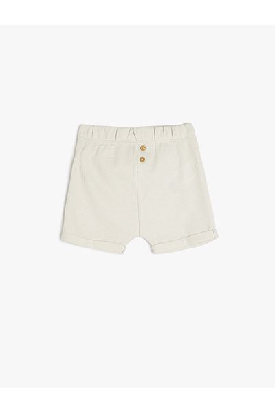 Koton Elastic Waist Button Detailed Cotton Basic Shorts