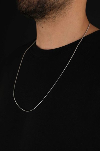 Jack Ferrero Men's Steel Invoice Necklace with No Color Fade Guaranteed