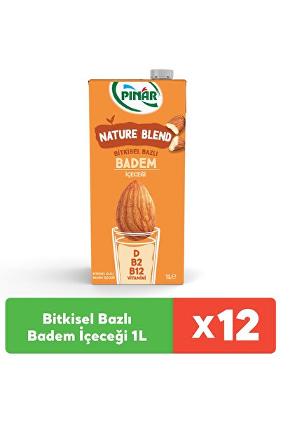Pınar Nature Blend Bitkisel Bazlı Badem Içeceği 1 L Vegan Laktozsuz X 12 Adet