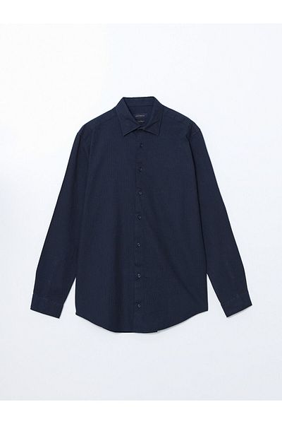 LC Waikiki Ανδρικό πουκάμισο με μακρυμάνικο Dobby SOUTHBLUE Regular Fit