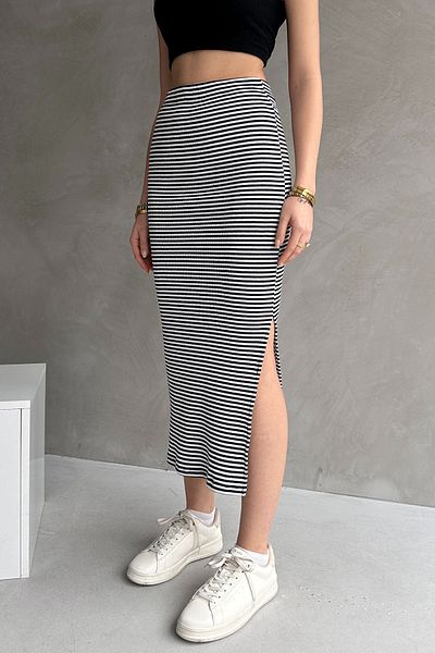Rabi Shine RABİ SHİNE Fusta cu dungi pentru camisole cu fante pentru femei