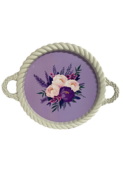 BYBKURUMSAL TvA ديكور فاخر - صينية بلاستيكية بإطار مجعد على شكل زهرة مقاس 35 ...