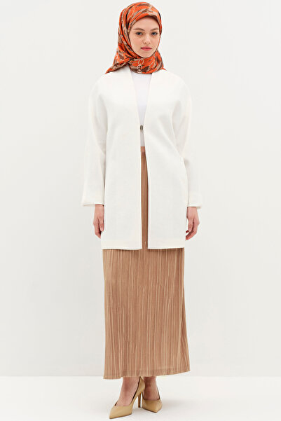 Tuğba Piliseli Beli Lastikli  Etek - Camel