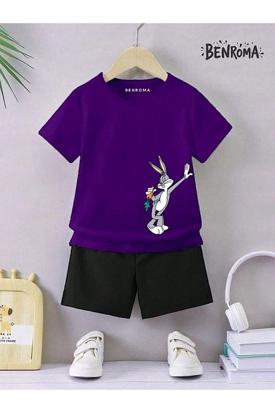 BENROMA Unisex Kids Shorts Set - Character Printed