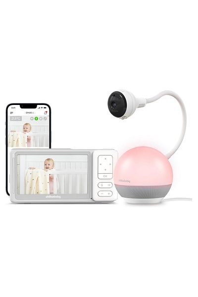 Chillax ChillaxBaby - Baby Mood Plus، كاميرا مراقبة الطفل عالية الدقة 1080 بكسل مقاس 5 بوصات مع شبكة Wi-Fi