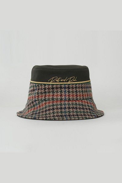 Rust&Rich قبعة كاكي للنساء والرجال من مجموعة Royalty Bucket الفاخرة