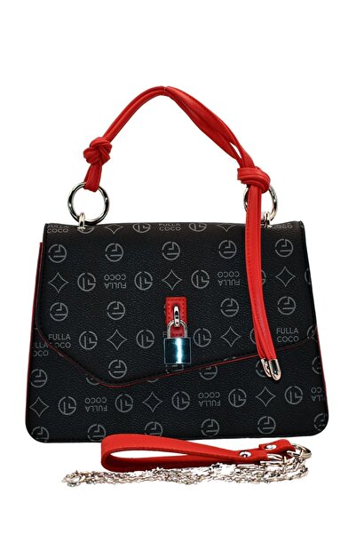 Morpelikan Women's Chain Strap Gusseted Monogram Hand Shoulder Bag