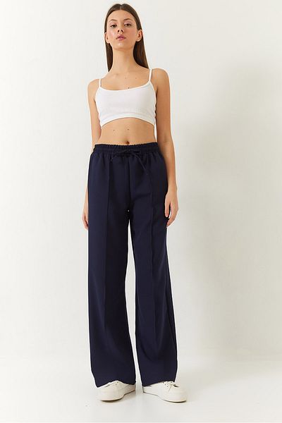 Bianco Lucci Damen-Doppel-Palazzo-Hose mit elastischem Bund und Krawatte 4009 60271030