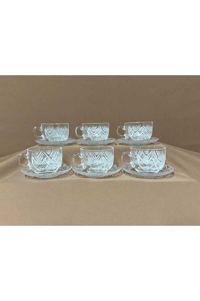 AR HOME 12 Pcs Handmade - Glass Tea & Coffee Cup Set