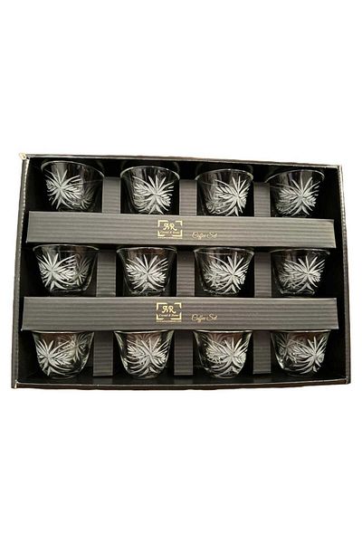 AR HOME 12 Pcs Handmade Glass Arabic Cawa Cup Set