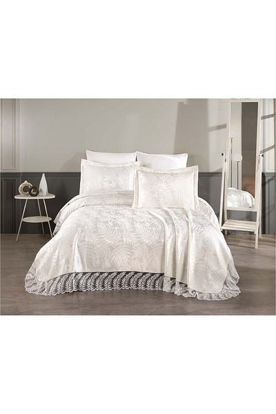 diabella Palm 3 Piece French Lace Chenille Lux Pique Set