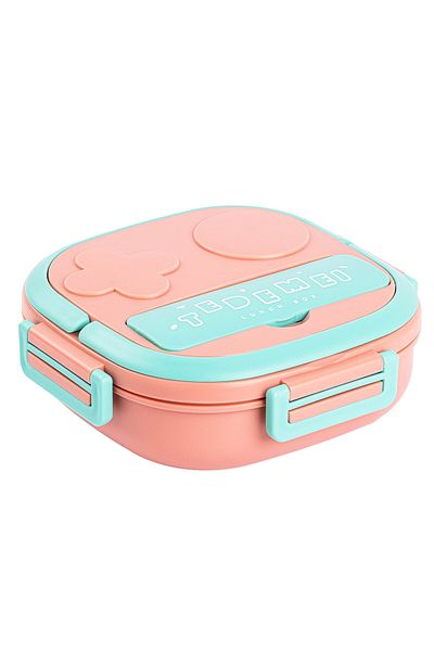 Tantitoni Tedemei Pink Green Stainless Steel Two-Section Food Carriage Container 550ml