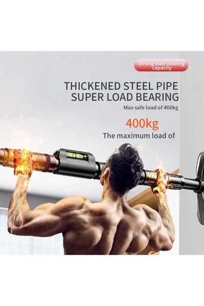 Fitness World Adjustable Door Hanging Pull Up Bar No Screws with Comfortable Handles for Home Gym