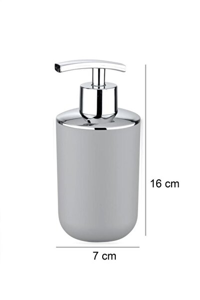 Saban Set of 2 Gray, Toothbrush Holder and Liquid Soap Dispenser - Brazilian Model