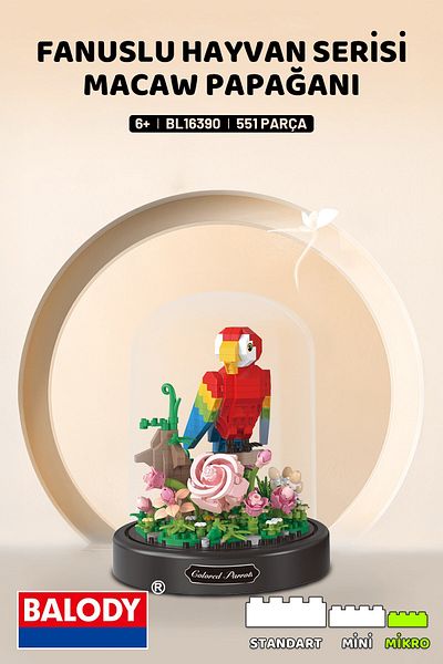 balody Fanous Animal Series – Macaw Parrot (Bl16390) – Microblock Building Toys Set