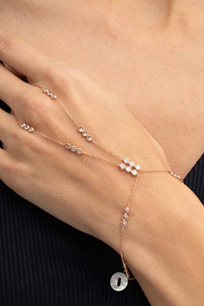 Sümer Telkari Taşlı Tasarım Rose Gümüş Şahmeran 99