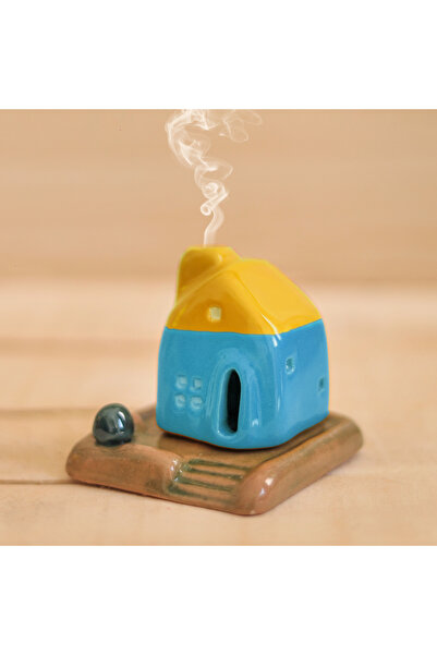 Home Seramik Konik Tütsülük, Fantezi Kulübe Buhurdanlık, Tütsü Evi, Ev Şeklin...