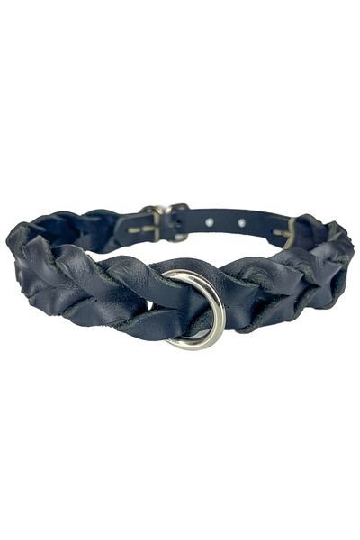 Rebel Dog Premium Genuine Leather Hand Knitted Dog Collar 2.5x55 (HOLE DIST 41-50CM)